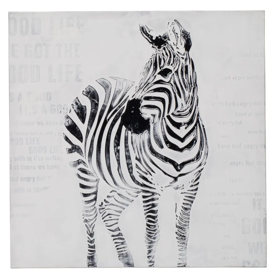 OBRAZ NA PŁÓTNIE ZEBRA - B 80X80 cm